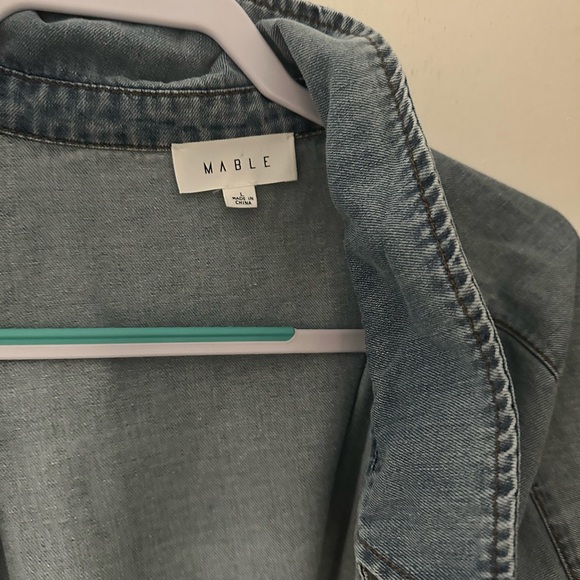 Puff sleeve denim romper - Picture 2 of 3